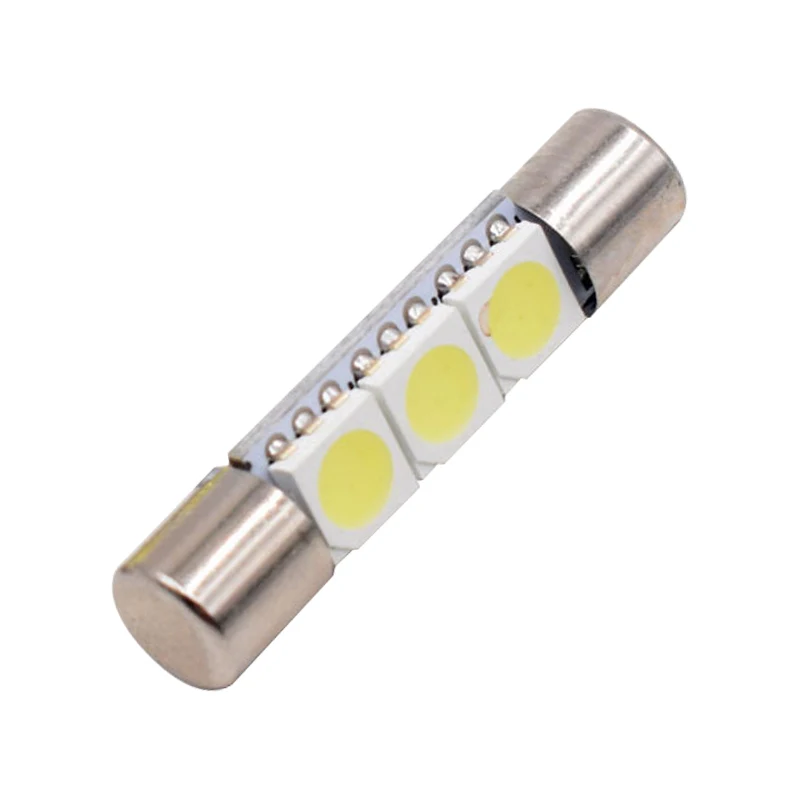2 шт. автомобисветодиодный светодиодные лампы T6.3 T6 28 мм 5050 3 SMD 12 В|Сигнальная