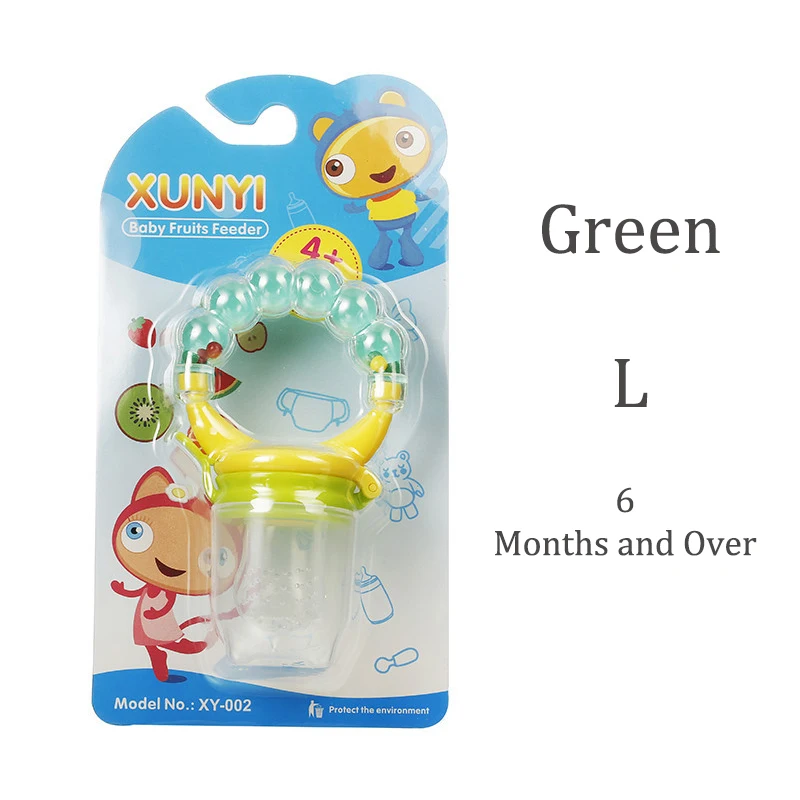 Green L 1 шт. бутылочка для кормления свежих продуктов, Детская соска для кормления детей, кормушка для фруктов, соски для кормления, безопасные детские принадлежности, соска, бутылочки - Цвет: Green L