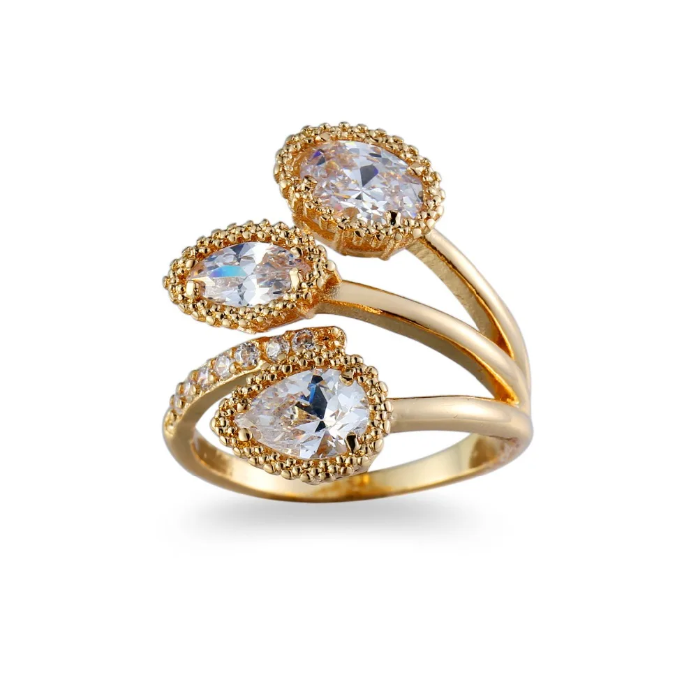 Женское кольцо с цирконом ORSA JEWELS LLuxury обручальное золотого цвета австрийским