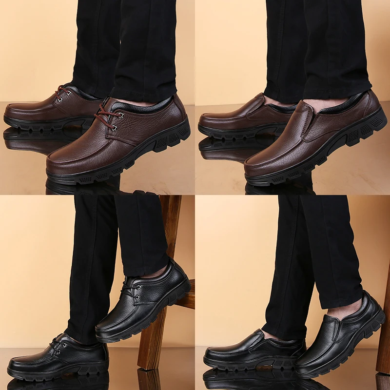 Мужские модельные туфли удобные офисные мужские оксфорды с круглым носком