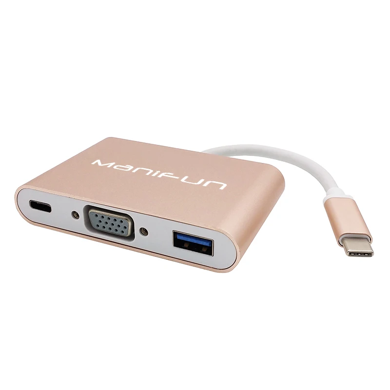 USB C VGA адаптер Тип к конвертер 1080 P с зарядкой type Thunderbolt 3 для Apple Macbook ChromeBook Pixel VGA|to
