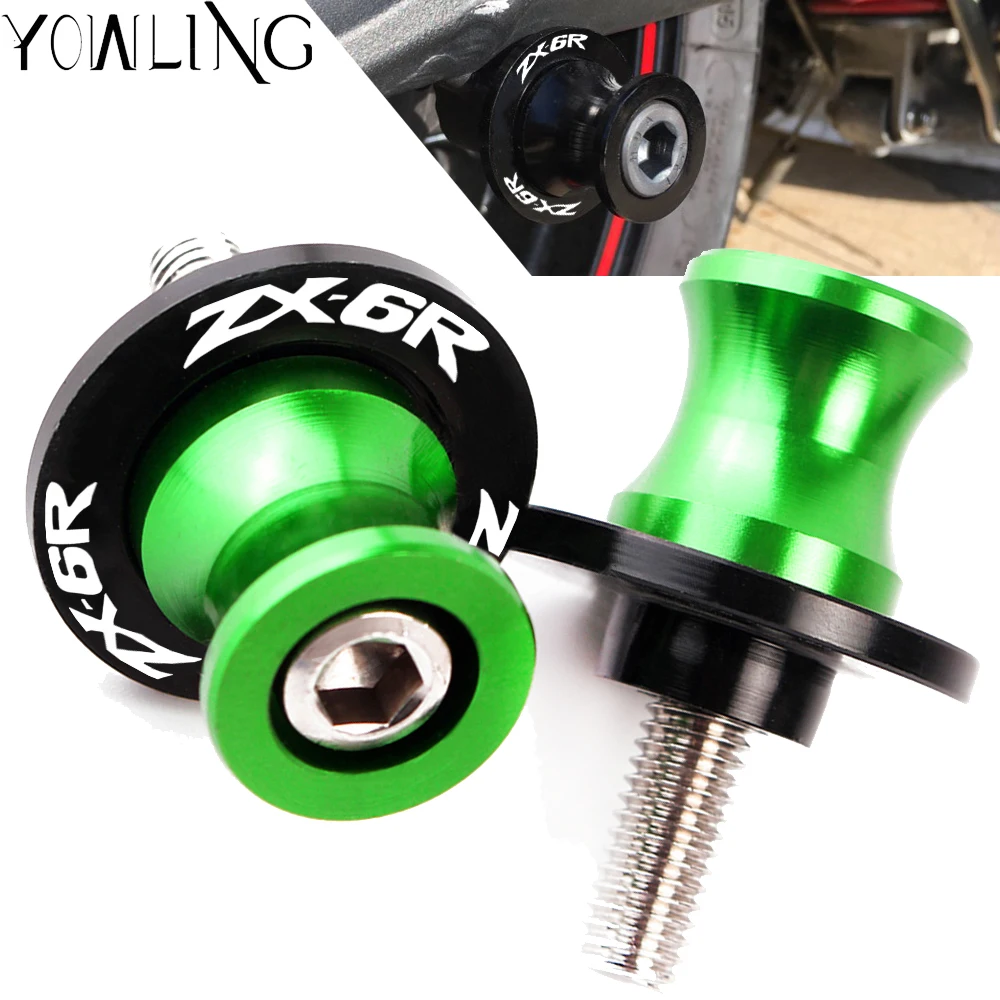 

10mm Swingarm Stand Screws CNC Motorcycle Swing Arm Spools Sliders For Kawasaki Ninja ZX-6R ZX600 1998-2011 ZX6R ZX 6R 6 R 600