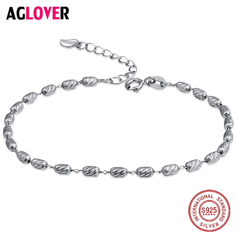 

New Special Price 925 Silver Silver Bead Bracelet With 4.3*2.5mm Bracelet DIY Silver Bracelet Women Jewelry