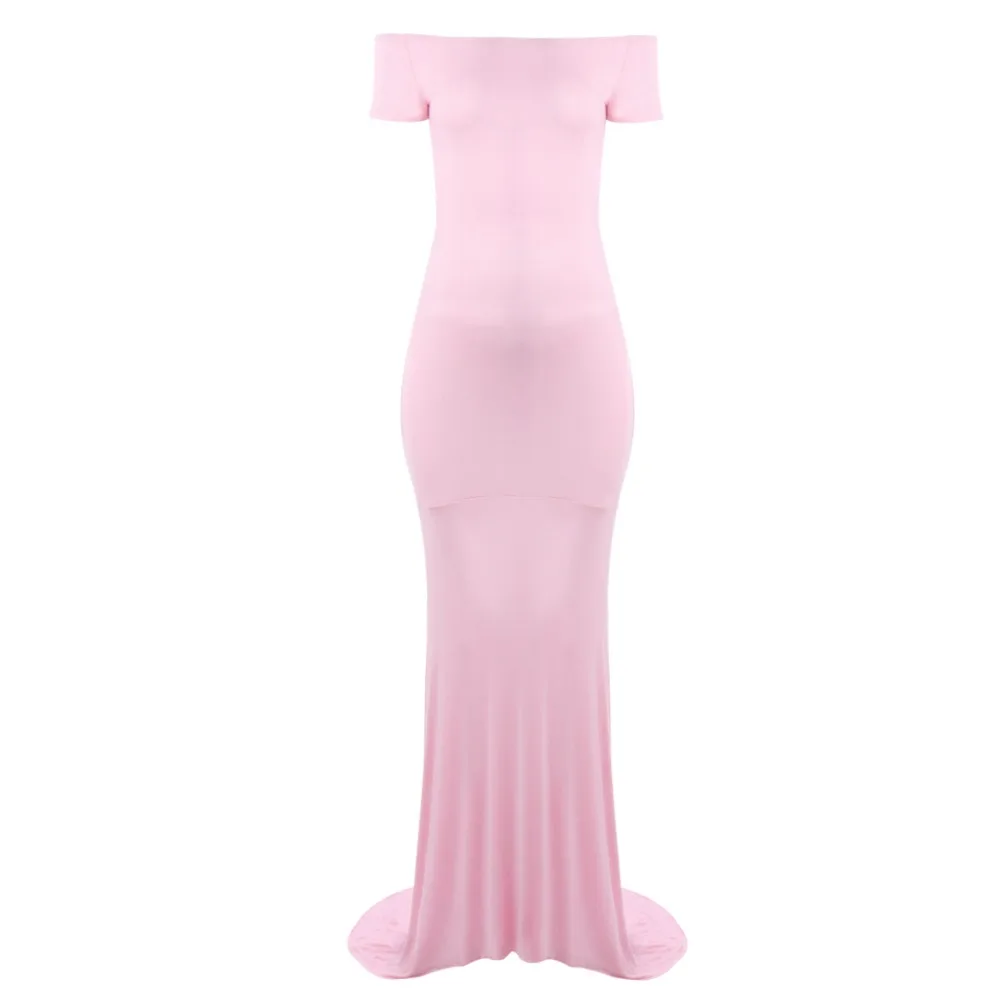 2018 платье для беременных женщин с открытыми плечами и коротким рукавом Фото