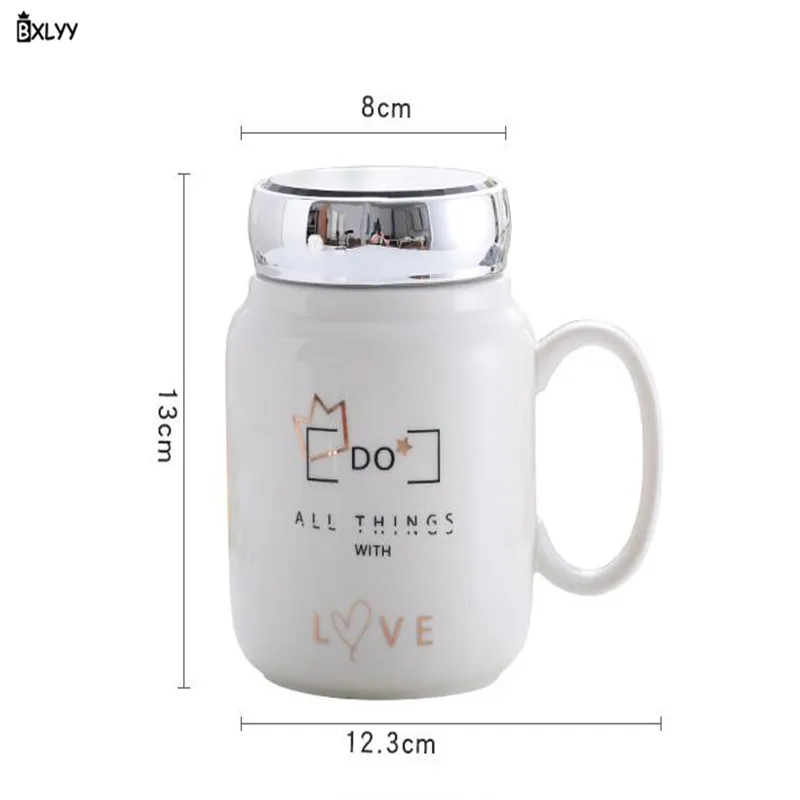 BXLYY2019 новая керамическая большая емкость кружка зеркальная Крышка для