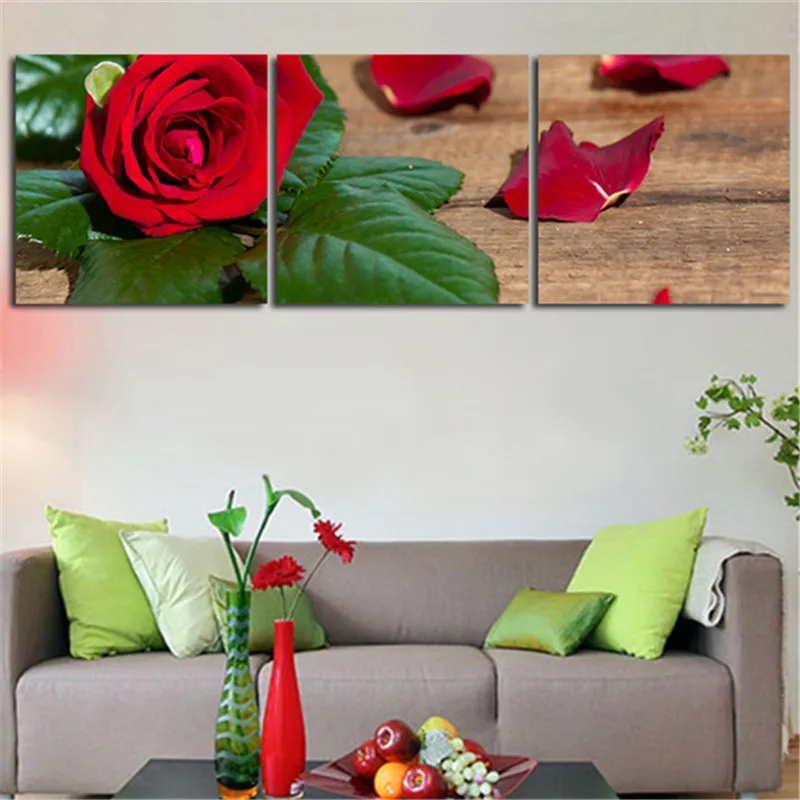 3 Peice современная абстрактная Цветочная живопись на холсте настенная куадросы