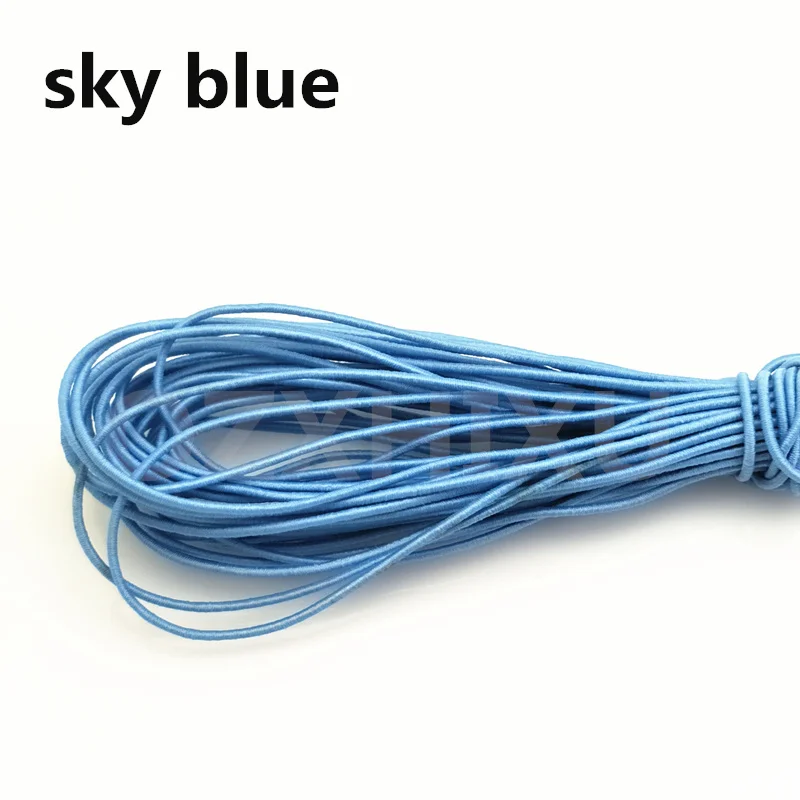 sky blue 10 yardsHigh-Elastic 1mm Colorful Round Elastic Band Round Elastic Rope Rubber Band Elastic Line DIY Sewing Accessories AA7678 - Цвет: sky blue