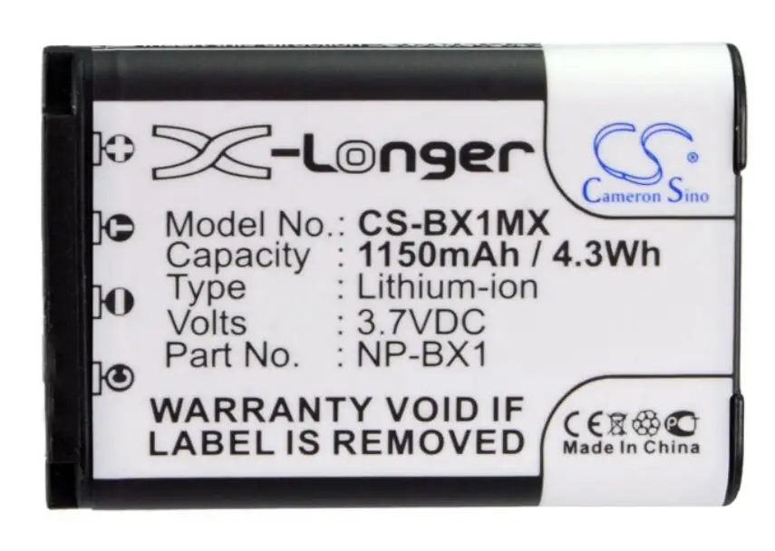 Cameron Sino 1150mah battery for SONY Cyber-shot DSC-HX300 DSC-HX50 HDR-MV1 HDR-GW66E HDR-GWP88 | Электроника
