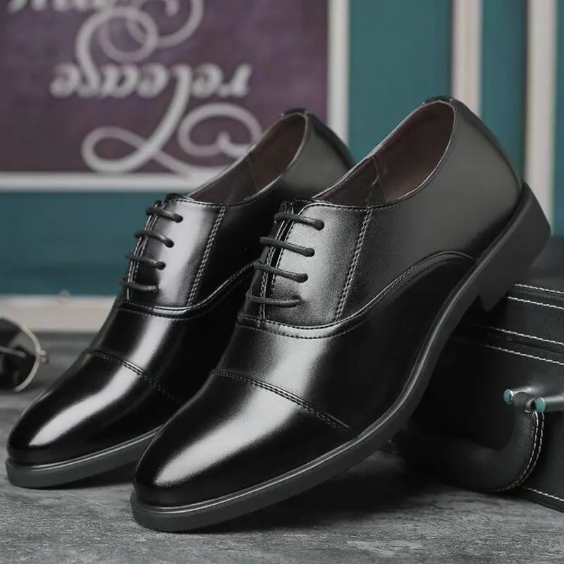 

2019 new fashion mens dress business office leather shoes male spring wedding Nightclub shoes mens lace up leather shoes A226