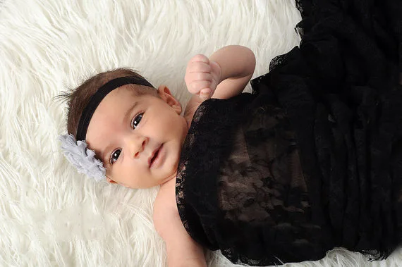 Кружевная пеленка + головной убор для новорожденных легкая эластичная кружевная