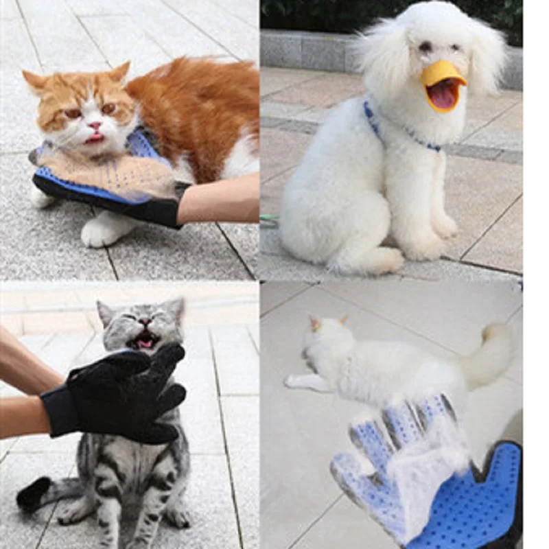 

Pet Grooming Glove Gentle Brush Glove Efficient Pet Hair Remover Mitt Perfect for Dog Cat with Long Short Fur Clean Massage Bath