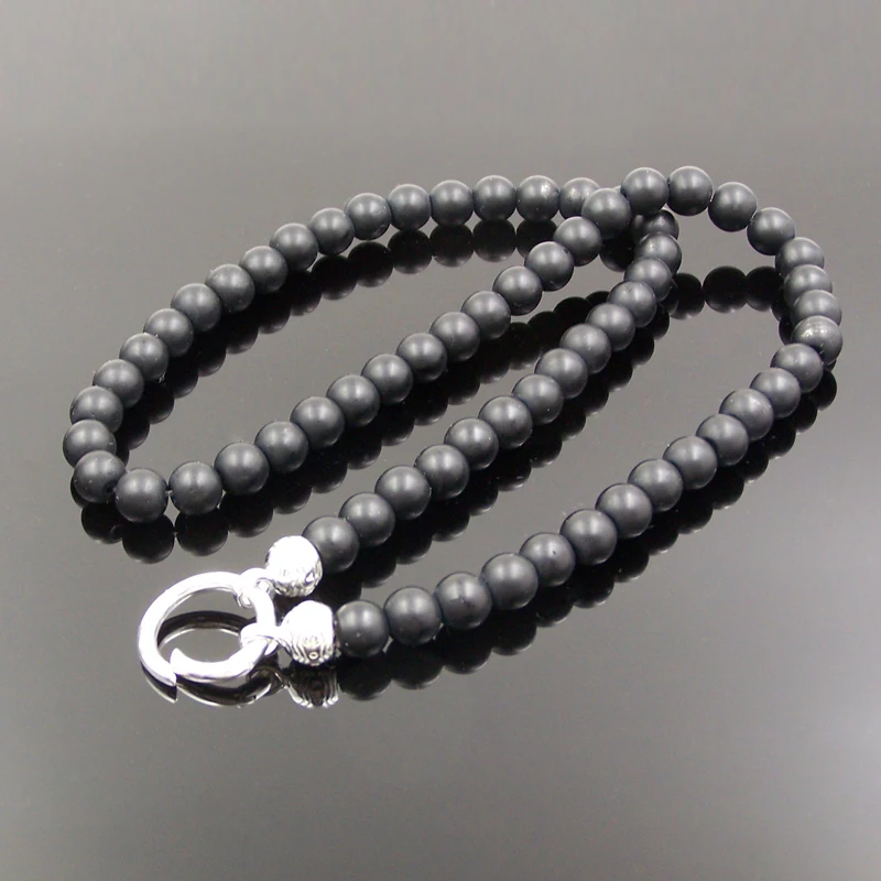 Бренд Muffiy черные матовые обсидиана бусы ожерелье для кулона Европейский Cool