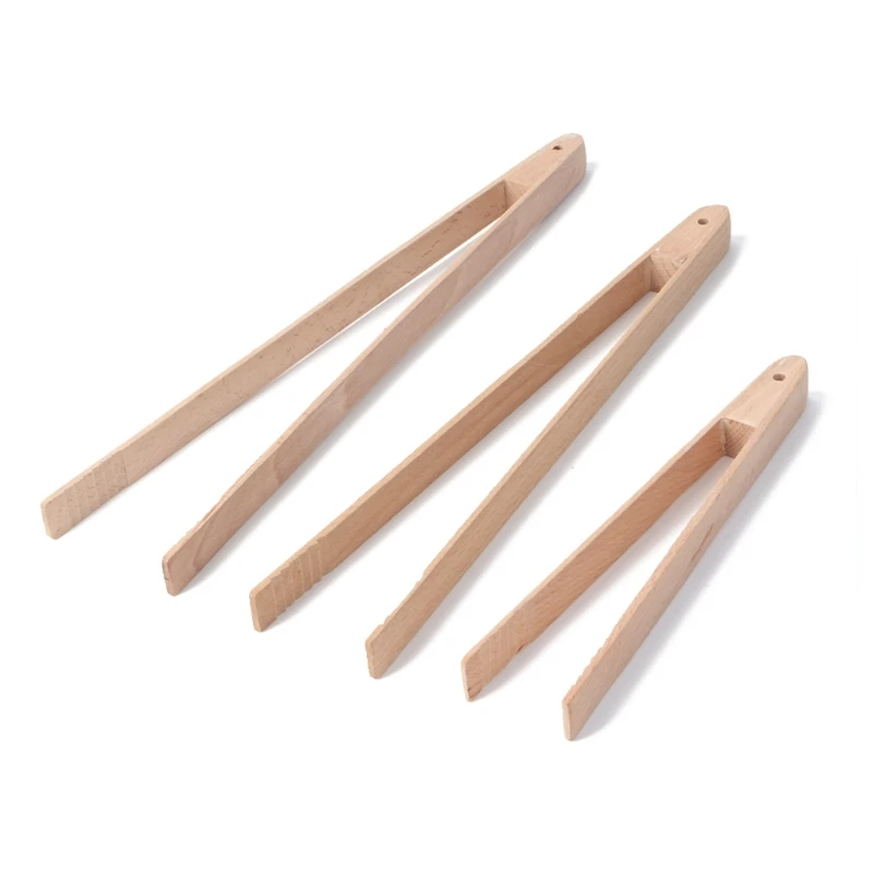 Деревянные щипцы для барбекю салата торта кондитерских изделий чая зажим 20/30/32 см