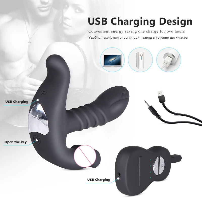 Unisex Anal Plug Butt Vibrator Sex Toy 10 Speeds Vibration Douche Enema Trainer for Couples Remote Control Adult Product | Красота и