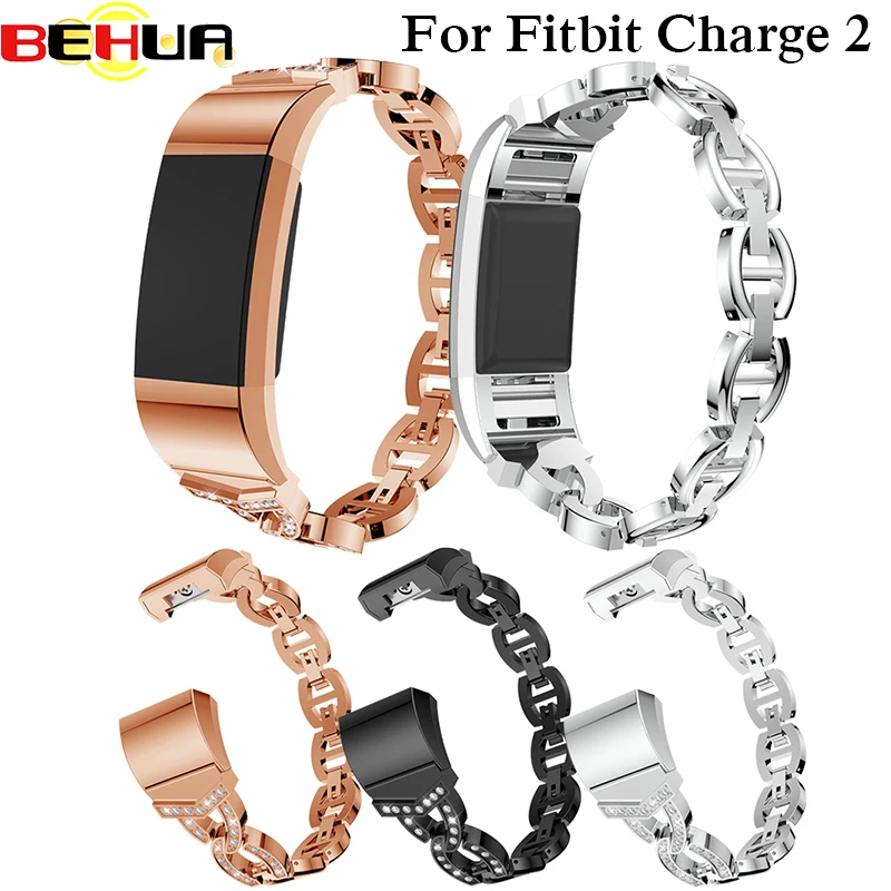 Ремешок для часов Fitbit Charge 2 запасной Металлический регулируемый браслет со