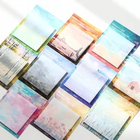 1pcs creative oil painting ocean memo pad paper post notes sticky notes notepad stationery papeleria office school supplies