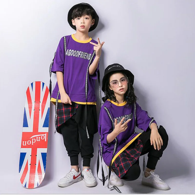 Свободные костюмы для бальных танцев в стиле джаз хип хоп танцевальные маленьких