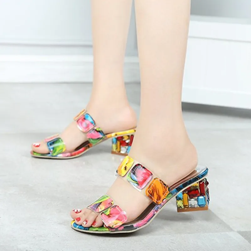 Сандалии женские с открытым носком босоножки на высоком каблуке праздничные