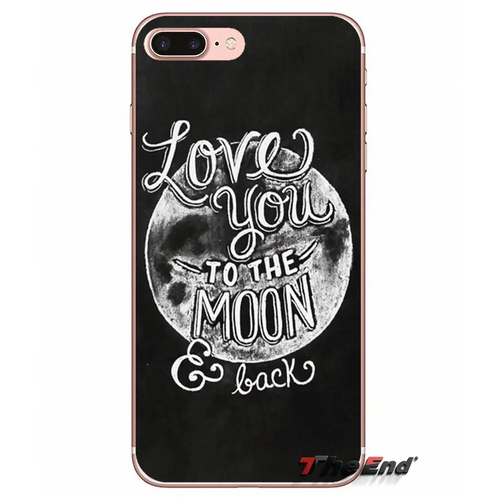 Мягкий чехол для iPhone X 4 4S 5 5S 5C SE 6 6S 7 8 Plus Samsung Galaxy J1 J3 J5 J7 A3 A5 2016 2017 I Love You To The Moon And