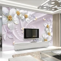 custom wallpaper 3d murals luxury european jewelry flower 3d tv background wall papers home decor papel de parede 3d wallpaper