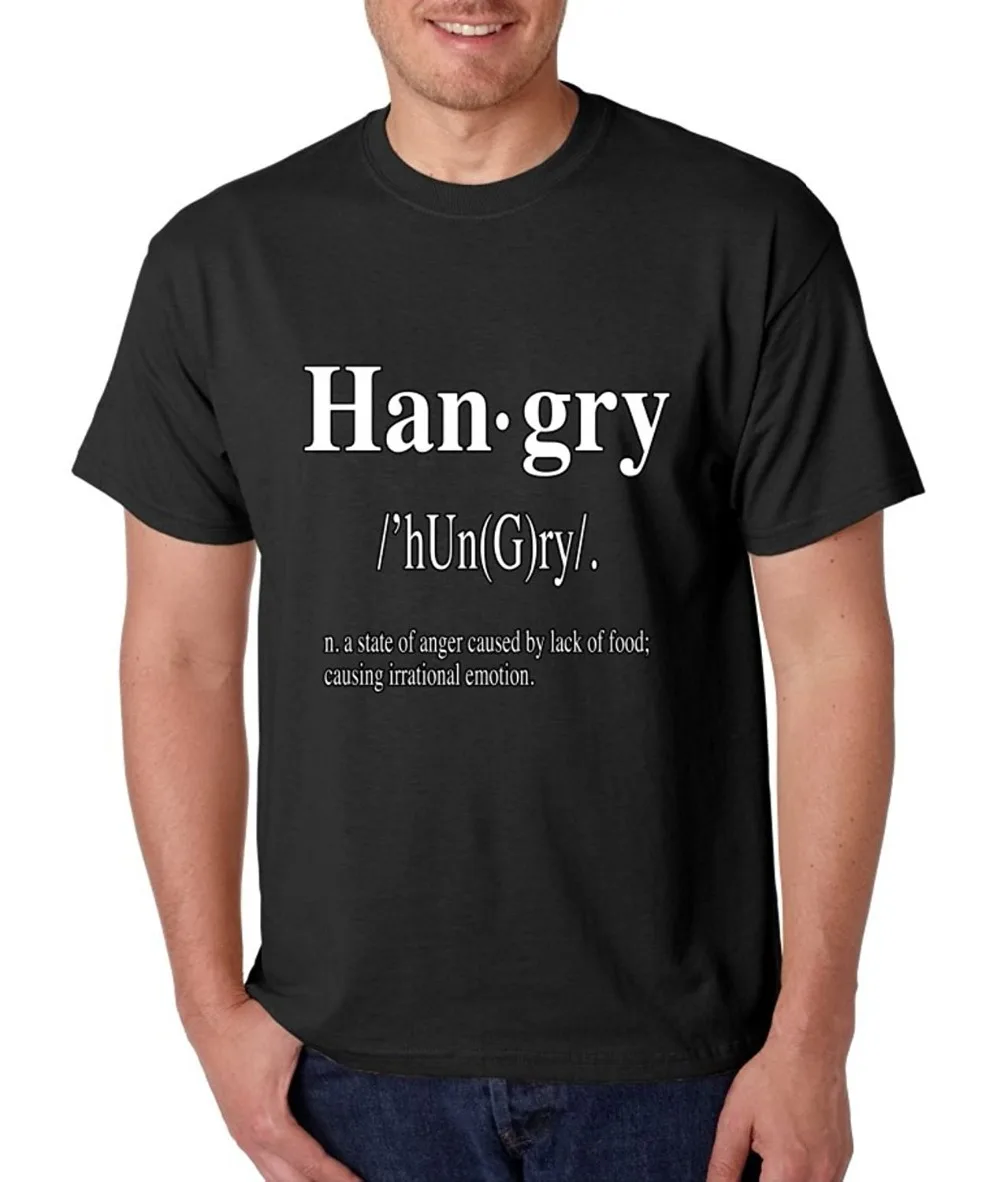 Лето 2018 известный бренд Allntrends Мужская футболка Hangry Hungry отсутствие еды Han Gry