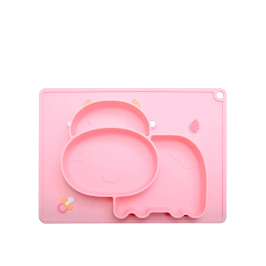 Детская посуда Пищевая силиконовая детская тарелка для еды коврик
