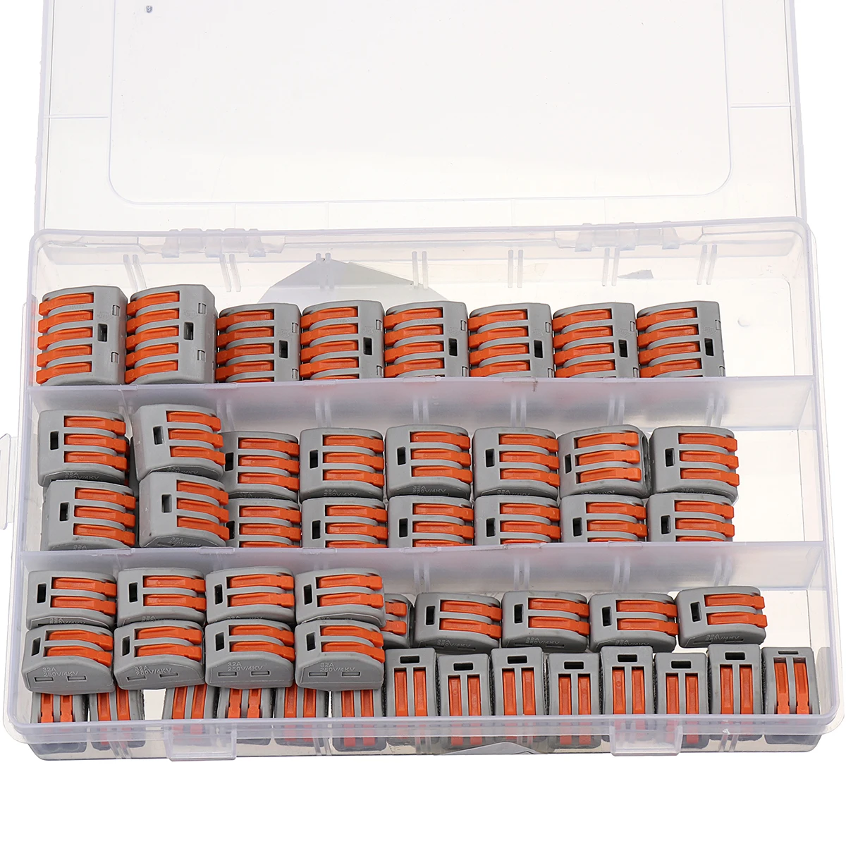 60Pcs 2/3/5 Pin Cage Holes Spring Conductor Terminal Block Electric Cable Wire Universal Fast Connector | Обустройство дома