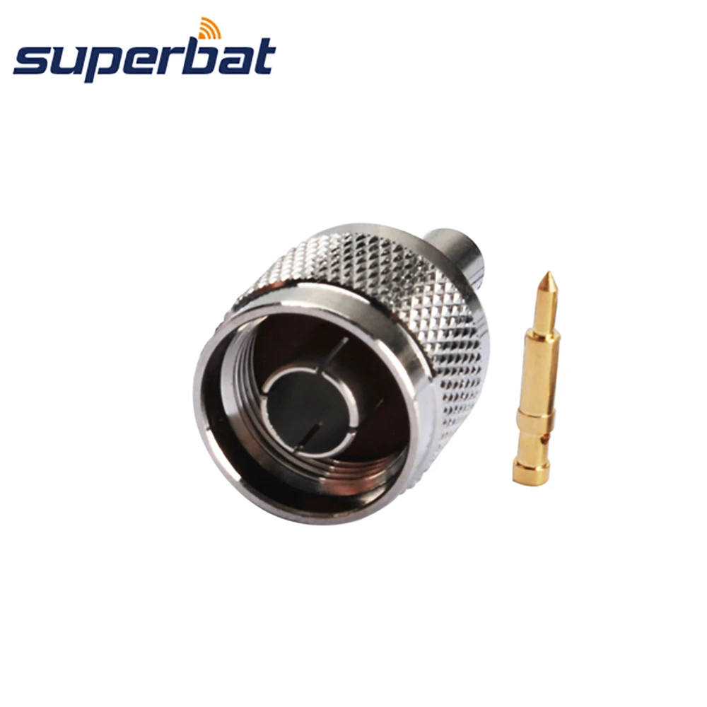 Superbat N прямой обжимной коаксиальный радиочастотный разъем для кабеля RG58 LMR195 RG400