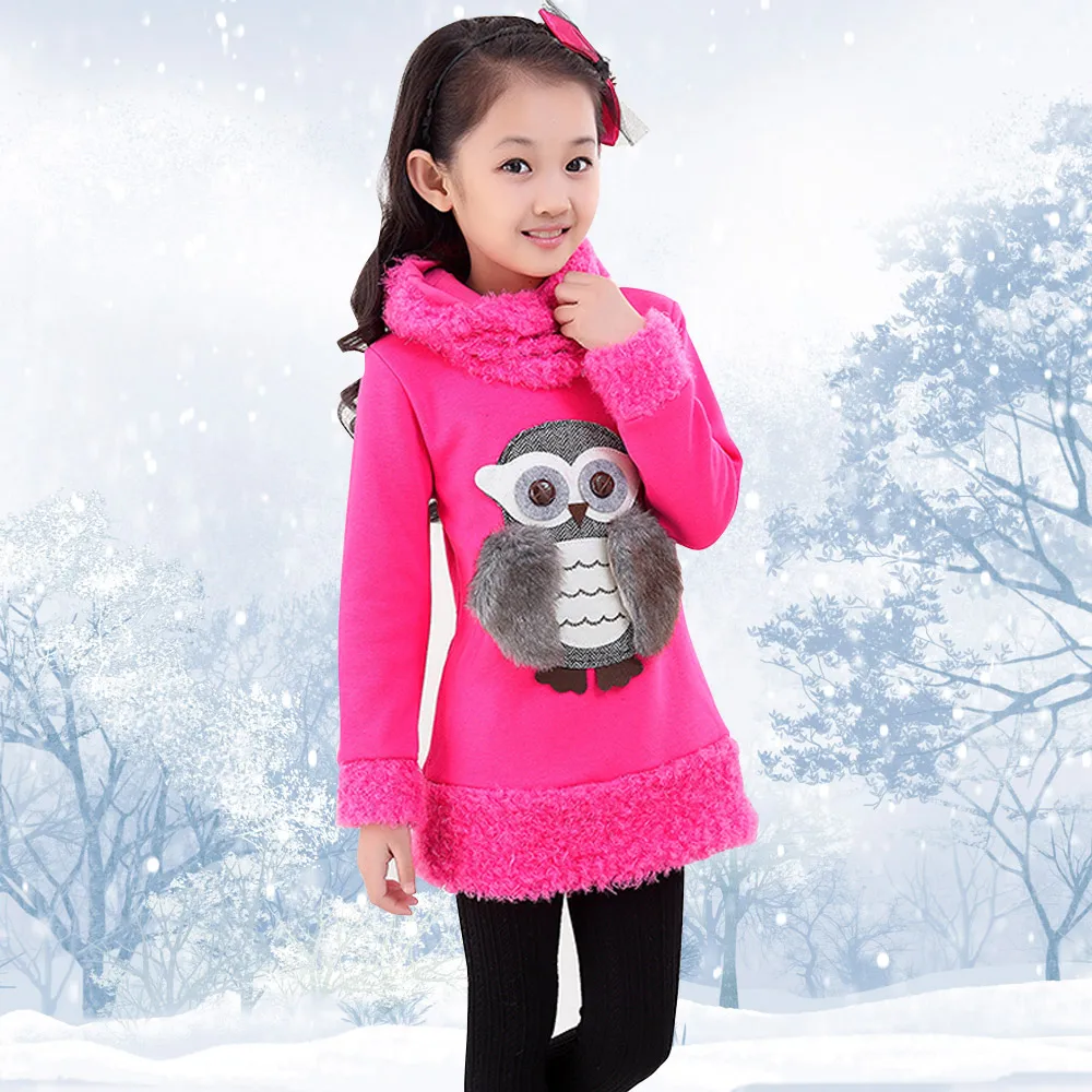 Осенняя коллекция 2017 года Подростковая футболка свитер Детская с рисунком совы