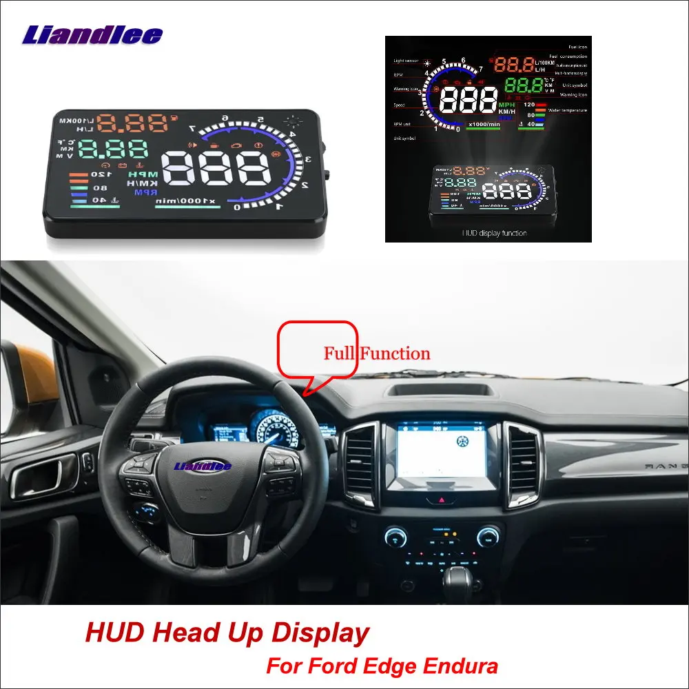 Автомобильный HUD Дисплей Liandlee для Ford Edge Fiesta 2015 2018 цифровой спидометр проектор