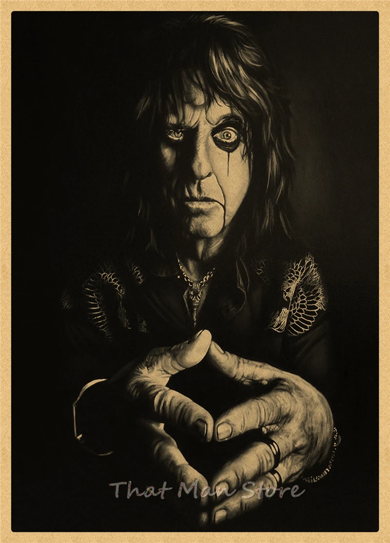 ROCK Alice Cooper retro Kraft Paper Poster vintage Wall Sticker Living Room Painting bar home pub cafe decor