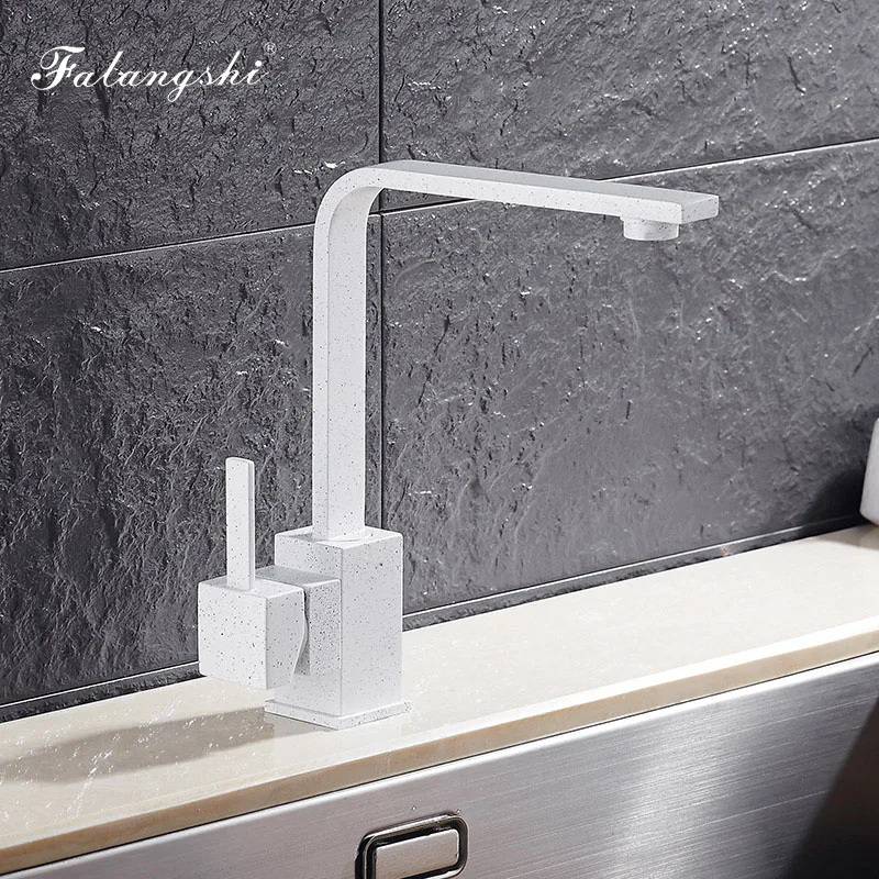 Смесители для кухни горячей и холодной керамической ручкой хром полированный