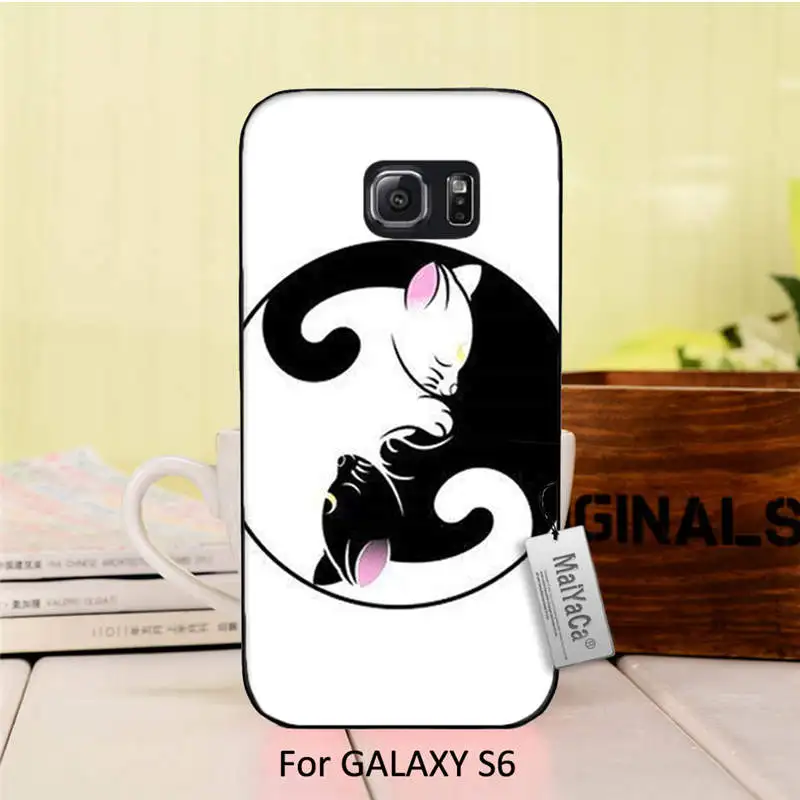 Таинственный Инь и Ян кошка Горячая Отпечатано Прохладный Черный Телефон