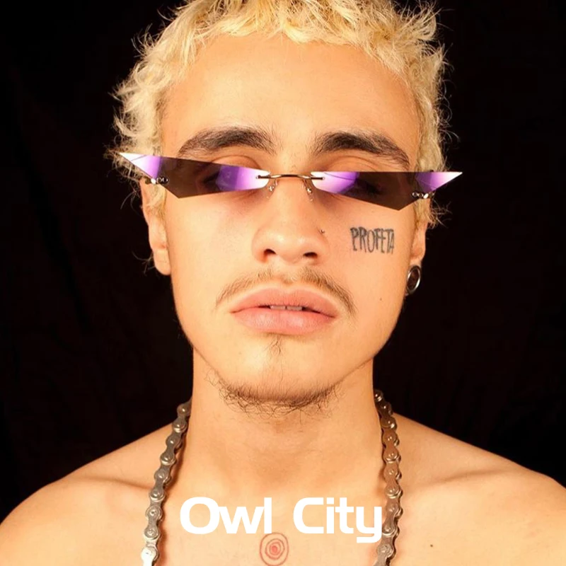 

Cat Eye Sunglasses Women Retro Rimless Small Sunglass Men Vintage Brand Designer Mirror Ladies Shades Narrow Cateye Sun Glasses