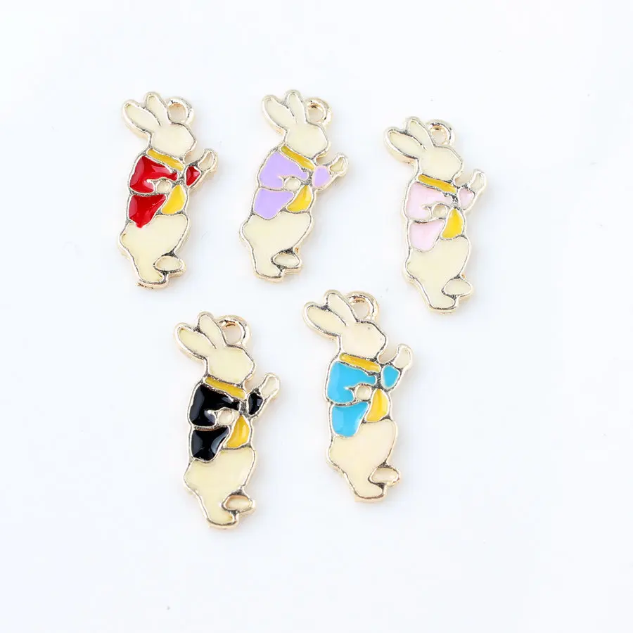 10 шт./лот Mr. Rabbit Подвески эмалированная Подвеска для ожерелья браслет Мода DIY