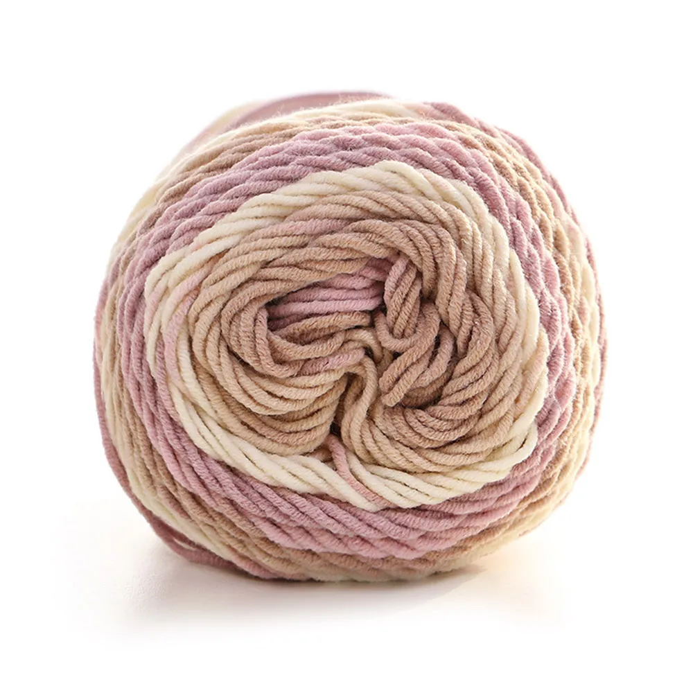 Теплый Радужный Хлопковый вязаный вручную шерстяной свитер 5 нитей 100 г зимний