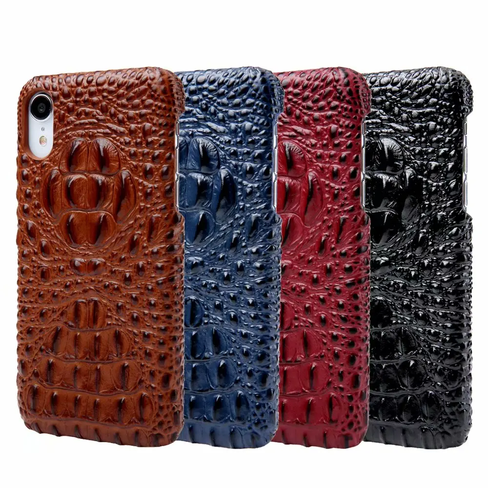 

Luxury 3D Back Case For iPhone X Cover Genuine Leather Crocodile Head Phone Bags Cases For Apple iPhone XS MAX XR 8 7 6 6S Plus