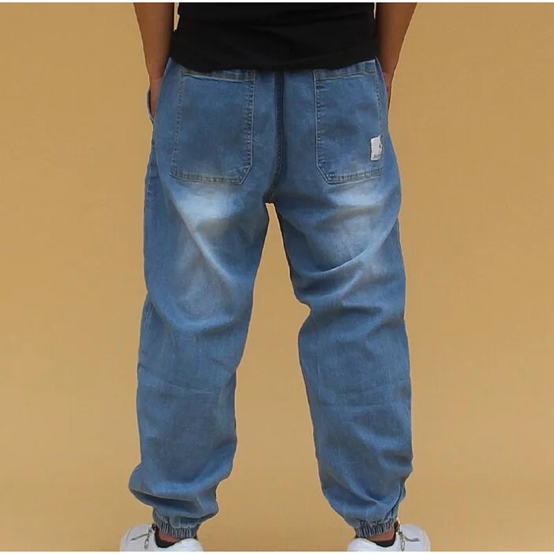 Мужские джинсовые брюки мешковатые штаны в стиле хип хоп с корсетом