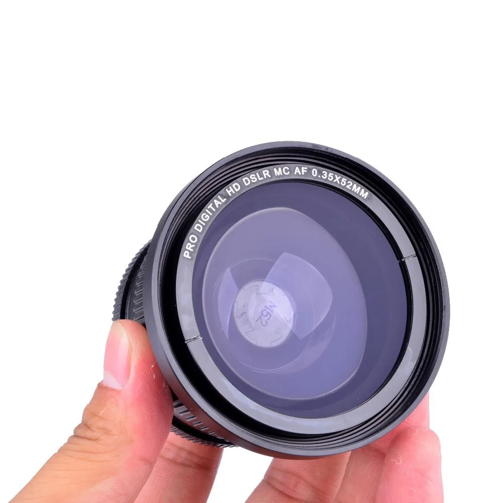 Широкоугольный объектив для камеры 52 мм 0.35x Super Fisheye Nikon D7000 D7100 D5200 D5100 D5000 D3100 D90 D60 с