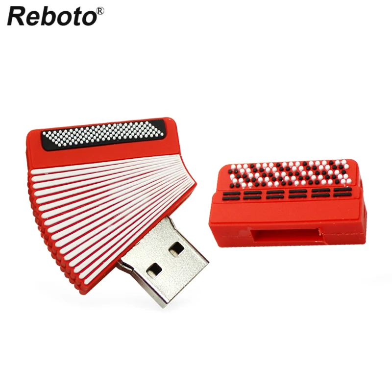 Retobo Музыкальный красный аккордеон USB флеш-накопитель 4 ГБ 8 ГБ 16 ГБ милый аккордеон ручка-накопитель 64 ГБ 32 ГБ карта памяти мини u-диск USB 2,0