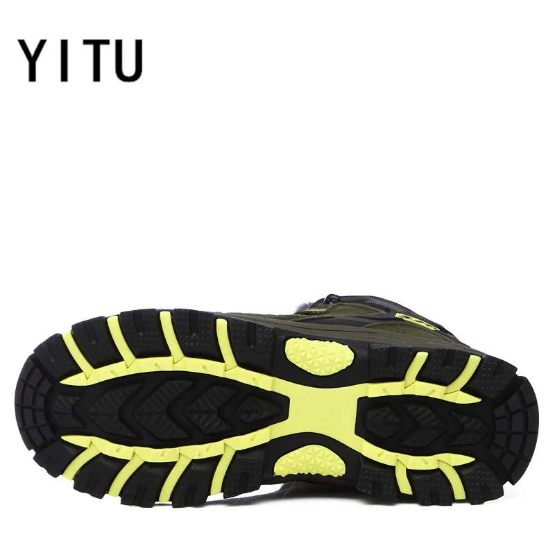 YITU Men's Winter Hiking Shoes Outdoor Sports Sneakers Breathable Warming Climbing Big Size Trekking Hunting Boots | Спорт и
