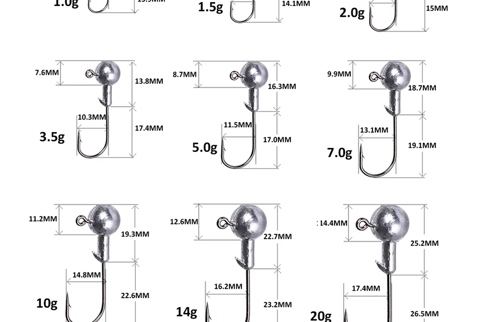 Goture 50 шт./пакет Jig Head бронзовых морских рыболовных крючков 1g 1,5 2Г сети 3,5g 5g 7g 10g 14 г, 20 г, джиг крюк для Мягкая приманка рыболовные принадлежности