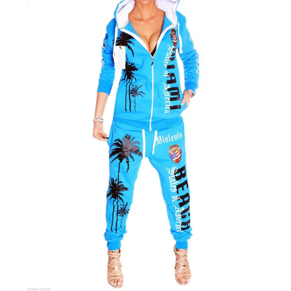 Женский спортивный костюм ZOGAA комплект из двух предметов толстовка с капюшоном и