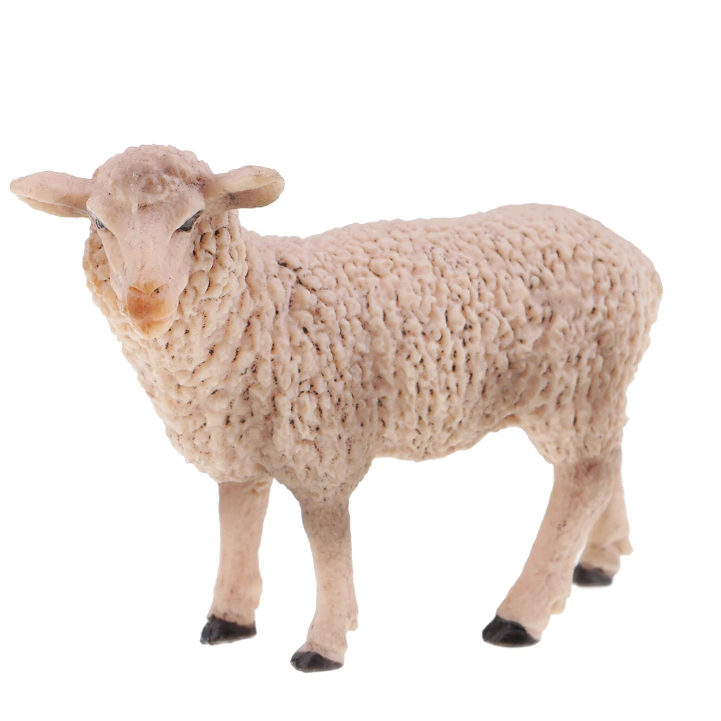 Ewe Пластиковая модель животного на ферме Статуэтка овечка Коза миниатюрное украшение дома - Цвет: Ewe