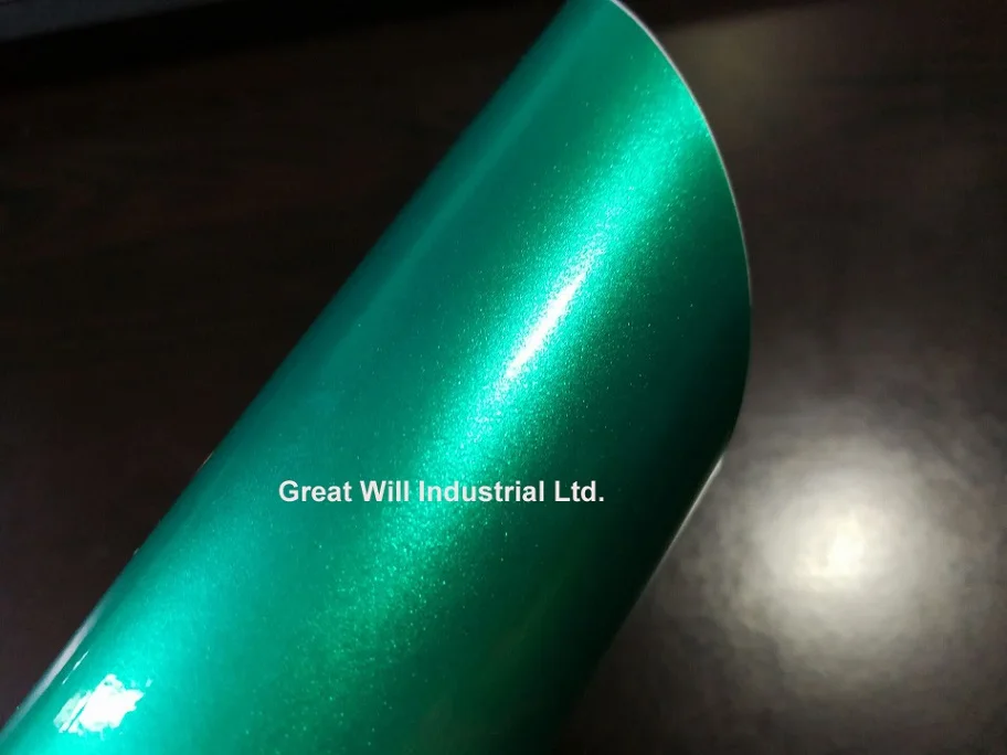 lake green GWKM645 Глянцевые конфеты, виниловая пленка для обертывания с воздушными пузырьками, яркие глянцевые автомобильные обертывания, стиль, известность, Размер 1,52*20 м/рулон - Название цвета: lake green GWKM645