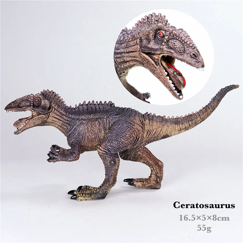 Ceratosaurus Парк Юрского периода, игрушечные модели динозавров для детей, игрушечный дракон, набор для мальчиков, велоцираптор, фигурка животного, фигурка, один предмет, домашний декор - Цвет: Ceratosaurus