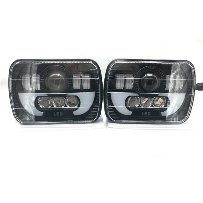 2pcs 5x" 6x7 дюймов дальнего света с Hi/Lo луч DRL для Jeep Wrangler YJ Cherokee XJ Comanche MJ квадратный грузовик светодиодный фара - Цвет: 2pcs