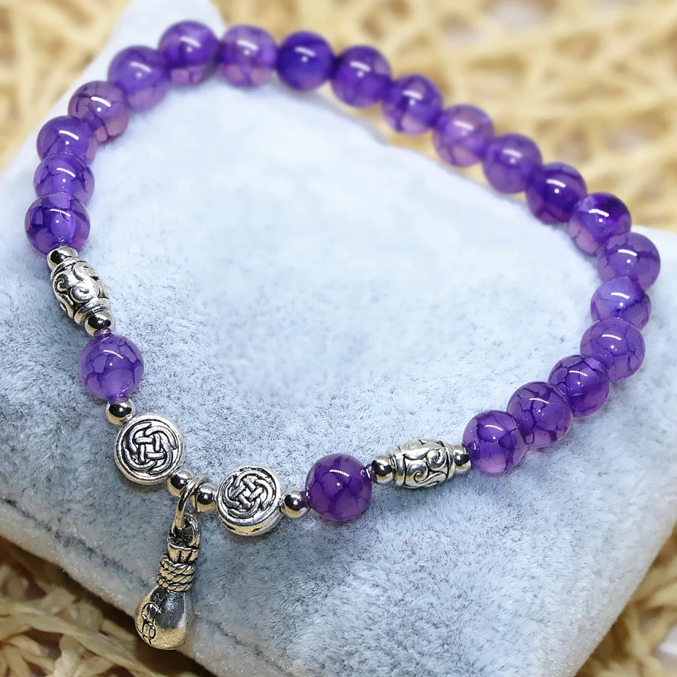 6 мм натуральный фиолетовый попкорн агата сердолик Камень Оникс Круглые бусины