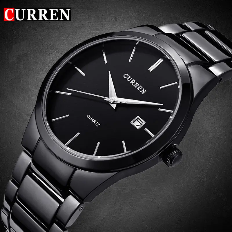 CURREN Quartz Watch Men Top Brand Military Wrist Watches MEN Full Steel Business Men Watch Clock Waterproof Relogio Masculino