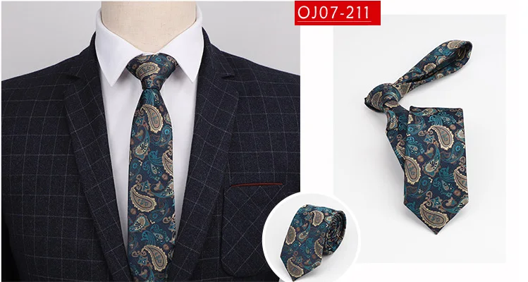 YISHLINE Factory 7 см галстуки Пейсли жаккардовые галстуки для мужчин Свадебная вечеринка белая рубашка Жених Длинный Галстук Свадебные аксессуары